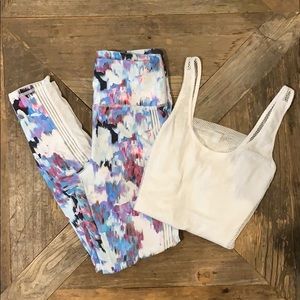 Fabletics Leggings & Top with see through mesh